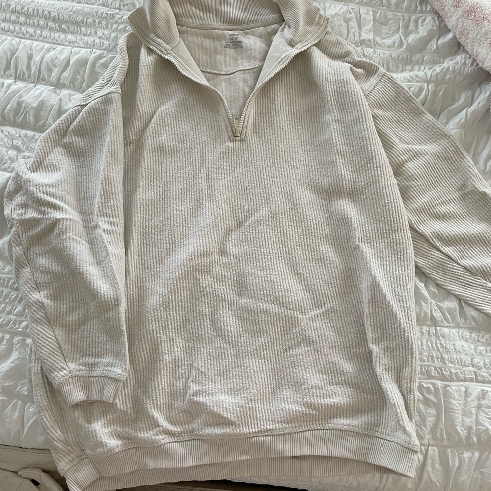 Aerie corded 1/4 zip pullover